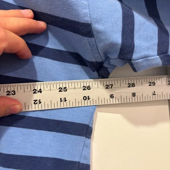 Vineyard Vines Womens XL Blue Striped Long Sleeve Crewneck Boxy T-Shirt Top - Picture 5 of 7